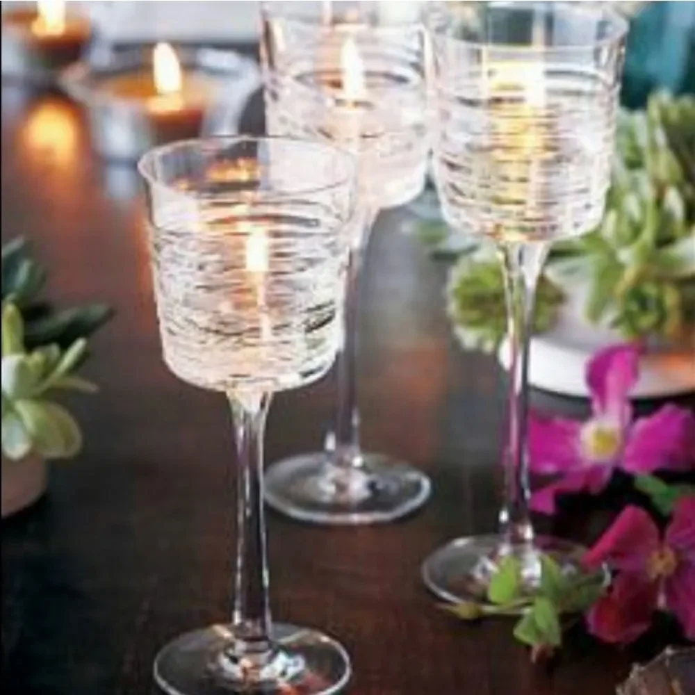 🔸️🔸️NIB PartyLite Clear Lines Votive Holder Trio - Picture 10 of 15